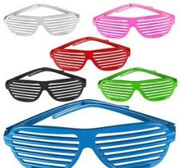 144 Pieces Shutter Shade Lensless Glasses - Novelty & Party Sunglasses