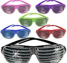 144 Pieces Bling Shutter Shade Sunglasses - Novelty & Party Sunglasses