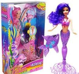 12 Wholesale Flashing Mermaid Dolls With Pet Fish