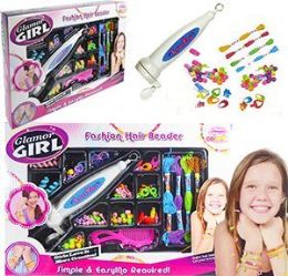 12 Pieces 2 In 1 Glamor Girl Fashion Hair Bead Kits - Girls Toys