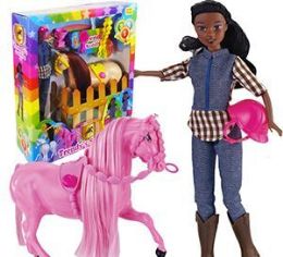 6 Wholesale Ethnic 12 Piece Trendy's Saddling Horse And Doll Sets