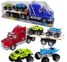9 Wholesale 3 Piece Friction Powered Turbo Carrier Trucks