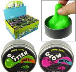 48 Wholesale Glitter And Glow In The Dark Putty Tins
