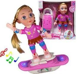 6 Pieces Dolls On Rotate Swing Skateboards - Dolls