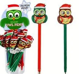 48 Units of Holiday Owl Action Pens - Seasonal Items