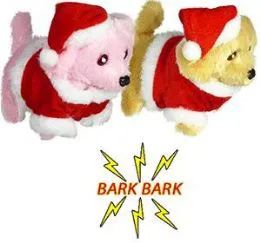 48 Pieces Walking Santa Claus Dogs With Lights And Sound - Christmas Novelties