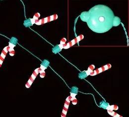 48 Pieces Flashing Led Candy Cane Necklaces - Christmas Novelties
