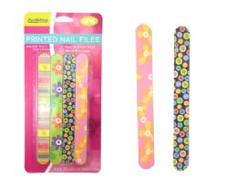 144 Pieces 4 Piece Printed Nail Files - Manicure and Pedicure Items
