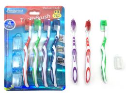 144 Wholesale 7pc Toothbrush & Travel Caps Set