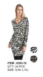 24 Wholesale Leopard Print Long Sleeve Sweater Tunic