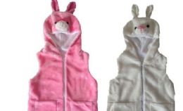 12 Pieces Vest With Rabbit Hoody For Kids - Winter Animal Hats