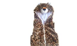 12 Pieces Vest With Leopard Hoody For Kids - Winter Animal Hats