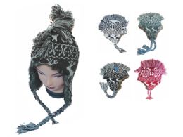 60 Pieces Mohawk Ear Flap Knit Hat - Fashion Winter Hats