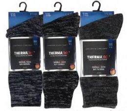 36 Units of Men's Thermal Winter Sock Size 10-13 - Mens Thermal Sock