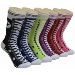 360 Pairs Women's Sneaker Printed Socks - Womens Crew Sock