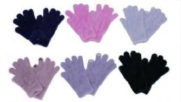 60 Pieces Womens Fuzzy Winter Stretch Gloves - Knitted Stretch Gloves