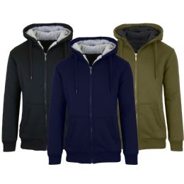 Mens Fleece Line Sherpa Hoodies Assorted Colors And Sizes