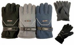 36 Units of Solid Color Fleece Gloves -30 Degrees Very Warm Sports Glove - Fleece Gloves