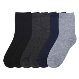 216 Wholesale Boy's Plain Crew Socks Assorted 0-12