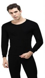 24 Sets Men Thermal Set's In Black With Brushed Fleece Lining - Mens Thermals