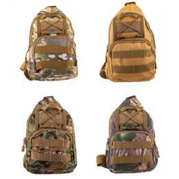 24 Pieces Sling Backpacks In 4 Assorted Camouflage Color - Backpacks 18" or Larger