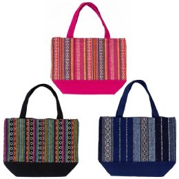 24 Wholesale Insulated Lunch Bags In 3 Assorted Jute Prints