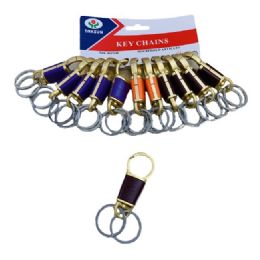 36 Pieces 3.5" Key Chain Clip [dual Rings/gold W Assorted Color] - Key Chains