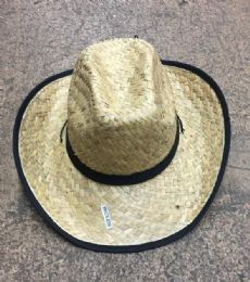 48 Pieces Unisex Adults Straw Cowboy Hat With Adjustable Drawstring - Cowboy & Boonie Hat