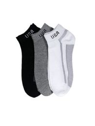 216 Wholesale Mens Cotton Ankle Sock Usa Printed Size 10-13