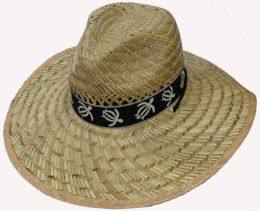 30 Pieces Adults Large Straw Hat With Turtle Print - Sun Hats