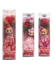 24 Sets Valentine 17 Inch Doll Wlight Up Rose Gift Set  - Valentine Decorations