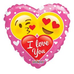 100 Wholesale I Love You Valentine Balloon Emoji Heart Shape