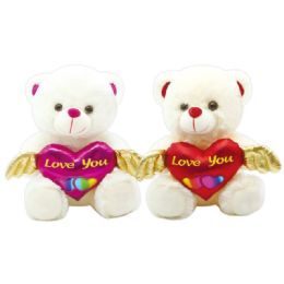 12 Pieces Valentine Plush Teddy Bear With Heart And Hat Assorted - Valentines