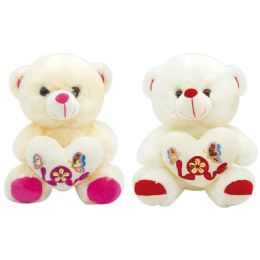 12 Pieces Valentine Plush Teddy Bear With Heart Assorted - Valentines