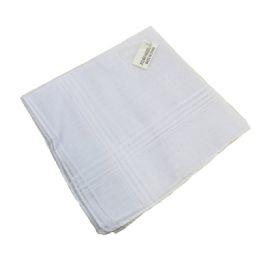 48 Packs 3 Pack Men's White Handkerchiefs - Handkerchief