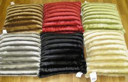24 Wholesale Fur Pillow Assorted Colors