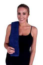 36 Pieces Blue Colored Hand Towel - Towels