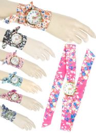 36 Wholesale Womens Floral Tie Watch