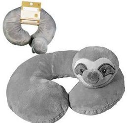 12 Wholesale Sloth Kids Neck Pillows