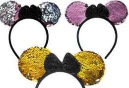 90 Pieces Flip Sequin Mouse Ear Headbands - Costumes & Accessories
