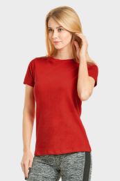 Ladies Classic Fit Crew Neck T-Shirt In Red