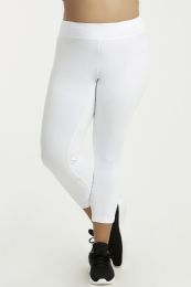 36 Pieces Sofra Ladies Cotton Capri Leggings Plus Size White Size xl - Womens Leggings