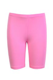 48 Wholesale Sofra Girls Short Cotton Leggings In Pink