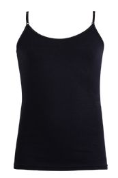 72 Wholesale Mopas Girl's Cotton Camisole In Black