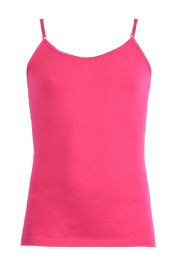 72 Wholesale Mopas Girl's Cotton Camisole In Hot Pink