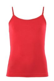 72 Wholesale Mopas Girl's Cotton Camisole In Red