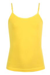 72 Pieces Mopas Girl's Cotton Camisole In Yellow - Girls Tank Tops and Tee Shirts
