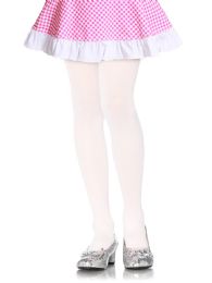 72 Wholesale Mopas Girl's Plain Tights In White In Size X Small