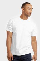 30 Wholesale Cottonbell Men's Crew Neck T Shirt In White Size Small