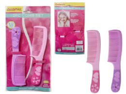 144 Wholesale 2 Piece Combs With Rubber Handle